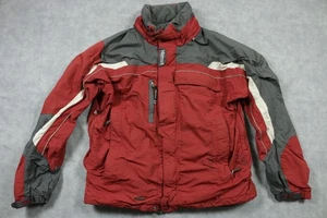 Marmot Jacket Mens Medium Red Gray Fleece Lined Hooded Ski Coat Outdoor Winter - Picture 1 of 14