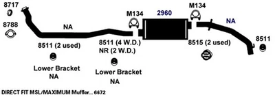 Silenciador de escape para Chrysler 200 2011-2013 2,4 L L4 GAS DOHC Foto 1 de 4