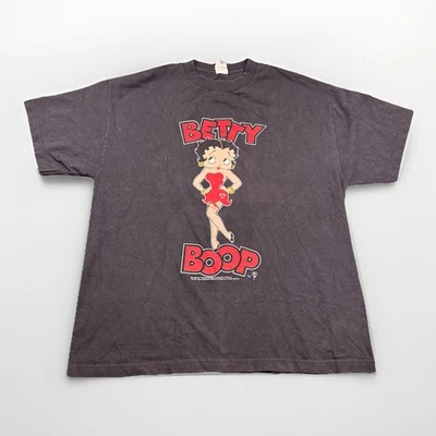 VTG Y2K Betty Boop Shirt Black Double Sided 1996 Shirt  Pop Culture Grunge Large - Image 1 of 4