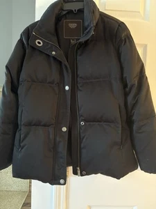 Coach Damen Daunen gefütterte Jacke (M) schwarz Fuchs gefüttert Kapuze KOSTENLOSER VERSAND - Bild 1 von 7