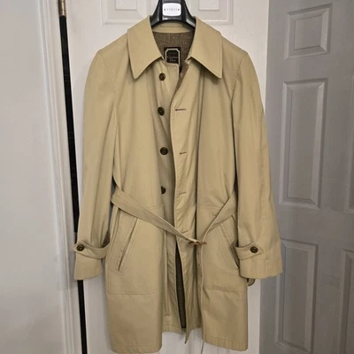 Vintage Christian Dior Tan Unisex Trench Coat (40R) with wool interior - Image 1 of 4