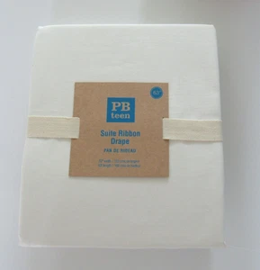 NIP Pottery Barn Teen Suite Ribbon Curtain 52X63" White/Teal Ribbon - Picture 1 of 10