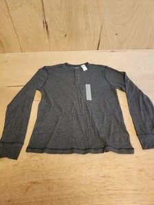 Old Navy Men’s Dark GrayThermal Waffle Knit Long Sleeve Shirt Size Large - Picture 1 of 9