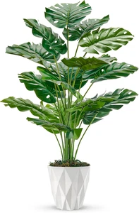 Piante Finte Di Monstera, Alte 71 Cm, in Vaso Bianco, per Interni, Decorazione p - Foto 1 di 12