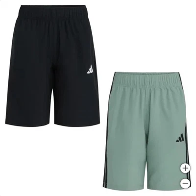 adidas Youth 2-pack Woven Short, Black/Green, Medium (10/12) - Image 1 of 4