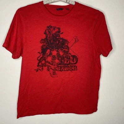 Ted Baker Men s Textured Solid Red T - Shirt Short Sleeve Size 5 Regular NWT - Image 1 of 4