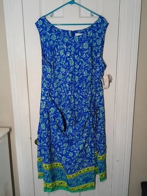 NWT New Sag Harbor Dress Blue Wrap Style 24W Plus Size Women's 24 C4 - Image 1 of 4