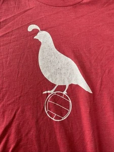 Soccer Football Club T Shirt Mens XL (no sz tag) Red Quail Soccer Ball Logo - Picture 1 of 13