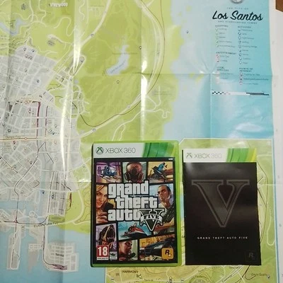 GTA V - No Game *Map, Manual, Cover & Case Only* Xbox 360 - Image 1 of 4