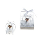 Mega Favors - Keepsake Baby Wedding Couple in Carriage Poly Resin - White, 12PCS