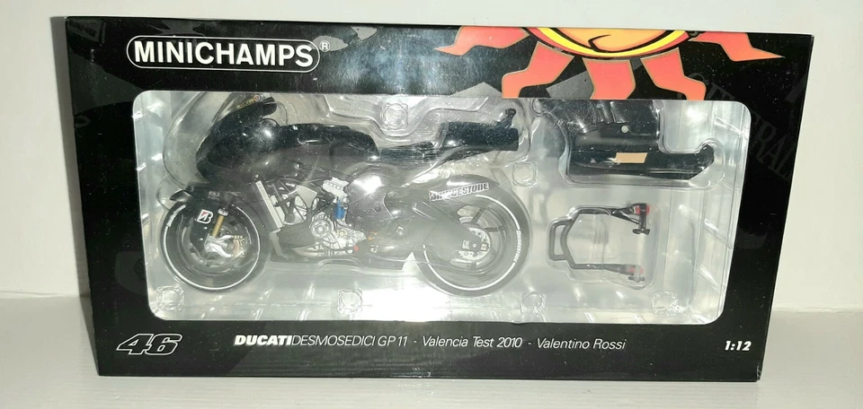 DUCATI DESMOSEDICI GP11 VALENCIA TEST 2010 VALENTINO ROSSI MINICHAMPS SCALA 1/12 - Immagine 1 di 1