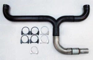 Kit de tubos de escape diésel de 5" de doble pila - acero inoxidable 409 - negro - DK500BK - Imagen 1 de 1