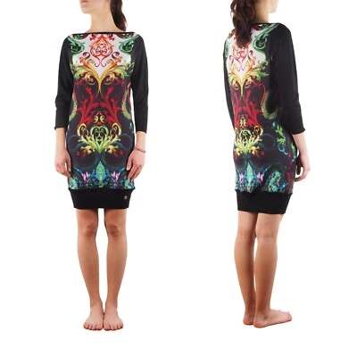 Mini Vestido Roberto Cavalli Mujer Viscosa Estampado Abstracto Multicolor Cóctel 42 Foto 1 de 4