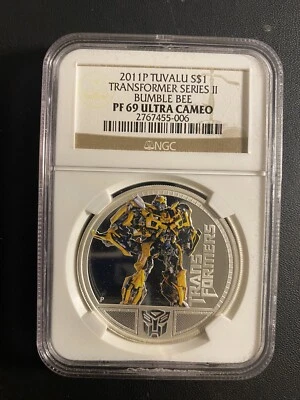 Transformers Bumblebee 2011 P Niue S$1 NGC PF69 UC Foto 1 de 2