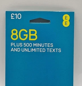 Wstępnie załadowana karta SIM 8 GB Data EE Pay As You Go Pack Szerokopasmowe / korzystanie z telefonu - Zdjęcie 1 z 1