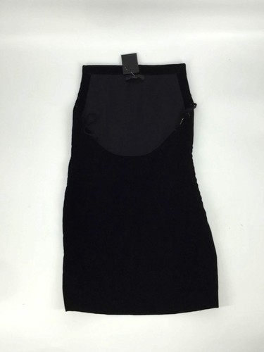 Mini abito donna nero senza spalline Alexander Wang $1550 ritaglio velluto taglia 8