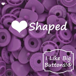 KAM Broches de presión Forma CORAZÓN B41 Plástico violeta Botones a presión Sin coser Coser Artesanías - Imagen 1 de 11