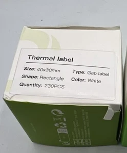 Nelko Thermal Labels for PM220 Label Maker 1.57'' x 1.18'' (40x30mm) Roll of 230 - Picture 1 of 2
