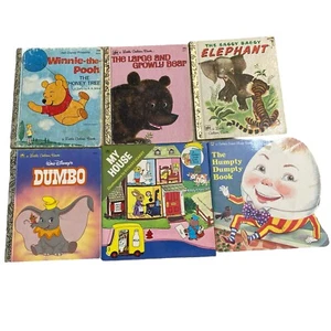 Lot Of 6 Little Golden Vintage Children’s Books Dumbo Richard Scary Winnie Pooh - Picture 1 of 23