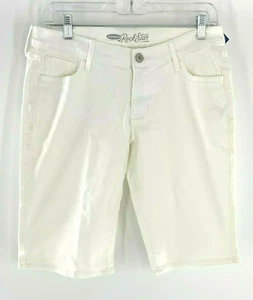 Jean Old Navy Rock Star Mujer 10 Bermudas Elástico Blanco Streado - Imagen 1 de 5
