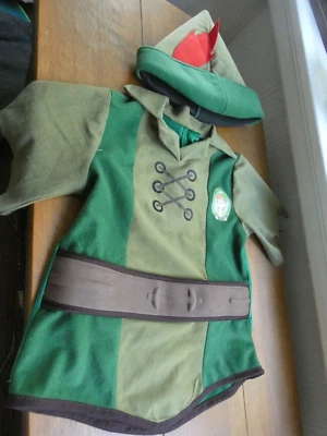 Disney Peter Pan Dressing-Up Outfit Only Top & Hat Rubies Size 5-7 Years 3+ - Image 1 of 4