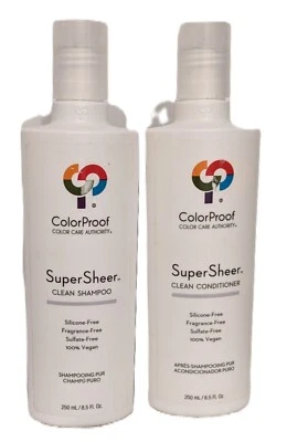 New ColorProof SuperSheer Clean Shampoo & Conditioner 8.5 Oz  SiliconeFree Vegan - Image 1 of 4