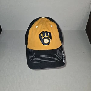Milwaukee Brewers MLB Fan Favorit Erwachsene Mitt Logo Einheitsgröße Kappe Mütze Neu mit Etikett marineblau gelb - Bild 1 von 7