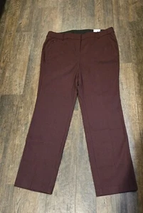 Lane Bryant 4 Season Signature Straight Pant Mid-Rise Maroon Size 20 - Picture 1 of 10