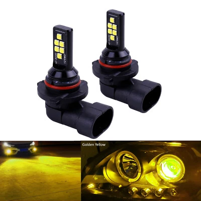 2x 9005 HB3 LED High Beam Daytime Running Light Bulb DRL Lamp Golden Yellow - Image 1 of 4