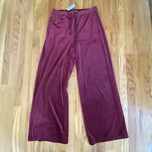 NWT Lou & Grey for LOFT Burgundy Velvet Wide Leg High Rise Pants M $69.50 - Picture 1 of 5