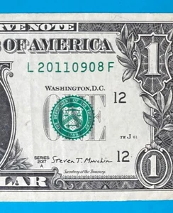 2011 September 8 : L 20110908 F BIRTHDAY Note $1 One Dollar Bill - Picture 1 of 3