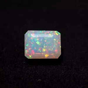 3.8 Carat 11.1x8.6 MM Natural Multi Fire Ethiopian Opal Octagon Cut Nice Luster - Picture 1 of 18