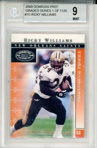 2000 DONRUSS PREFERITO GRADO RICKY WILLIAMS 1 DI 1125 BGS 9 #15 - Foto 1 di 2