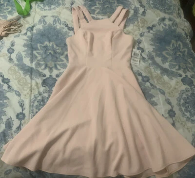 Mini Cocktail Dress Junior Sz 1/2 PinkFit & Flare Sleeveless Foto 1 de 4