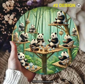 Kung Fu Panda Tea Party #2 Round Metal Iron Sign 20 x 20cm Wall Art Decor Plaque - Picture 1 of 24