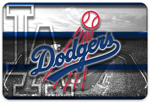 Los Angeles Dodgers - LA Dodgers logo & Dodger Stadium Background - MAGNET Cover
