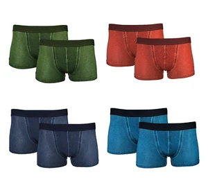 Herren Retropants 2er Pack Grün Rost Navy Blau Baumwolle Gr. M - Picture 1 of 5