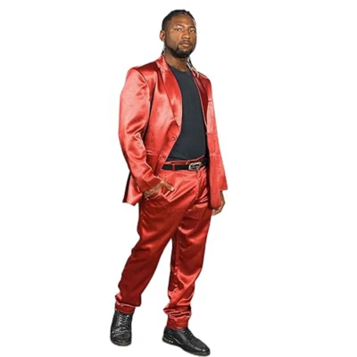 Adult Roxbury Suit 90's Guys Red Jacket Pants Belt Set Halloween Costume Cosplay - Image 1 of 4