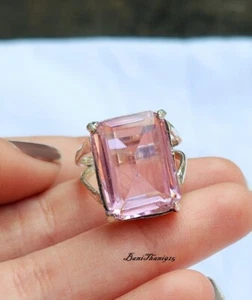 Rosenquarz Ring 925 Sterling Silber Ring Handarbeit Statement Band für Herren & Damen - Bild 1 von 11