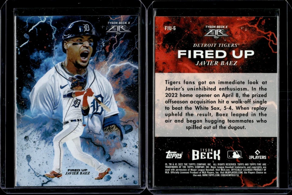 2022 Topps Fire x Tyson Beck Fired Up #FIU-6 Javier Baez - Image 1 of 1