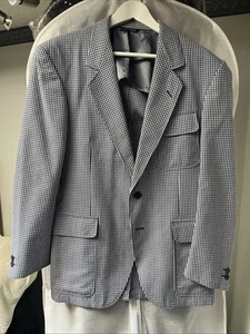 Vintage Valentino Oliver Line Mens Gingham Seersucker Blazer - Picture 1 of 18