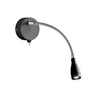 LED Wandlampe verstellbar Schwarz Metall Flexarm Schalter 6500 K Wand Spot - Bild 1 von 3