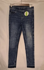 Justice Girls Denim Pull-On Stretch Distressed Legging Size 16 NEW - Picture 1 of 5