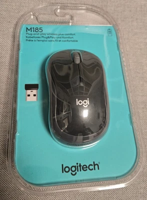 Logitech M185 Wireless Maus schwarz Bluetooth Laptop Notebook PC Kabellos USB - Bild 1 von 4