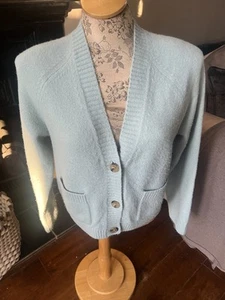 Uniqlo Cardigan Womens size xs mint Green Wool Blend Pockets Button V Neck - Picture 1 of 9