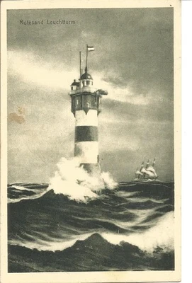 AK  Rotesand Leuchtturm - Wesermündung -  1932 gelaufen - Bild 1 von 2