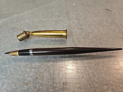 Vintage +14K Sheaffer White Dot Brown Tone Snorkel Fountain Pen - Image 1 of 4