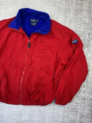 Chaqueta Polo Sport Ralph Lauren Para Hombre Grande Roja Nylon De Colección Forrada de Vellón Cremallera Completa Foto 1 de 4