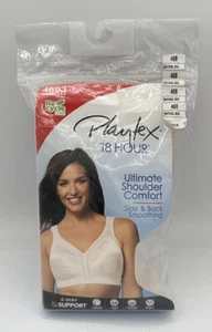 Playtex 18 Hour Wirefree Natural Beige Bra #4693 Shoulder Comfort Straps Sz 46B - Picture 1 of 3