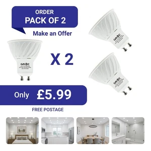 7W GU10 COB LED BULB 6500K-COOL WHITE ( PACK OF 2) - ENERGY EFFICIENT FREE POST - Picture 1 of 7